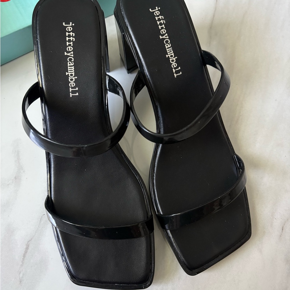 NEW Jeffrey Campbell Black Heeled Sandals